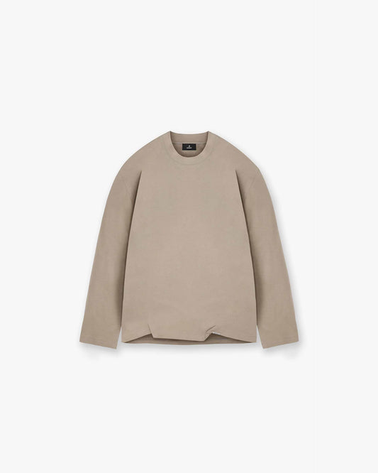 Initial Long Sleeve Open Cuff T-Shirt - dune